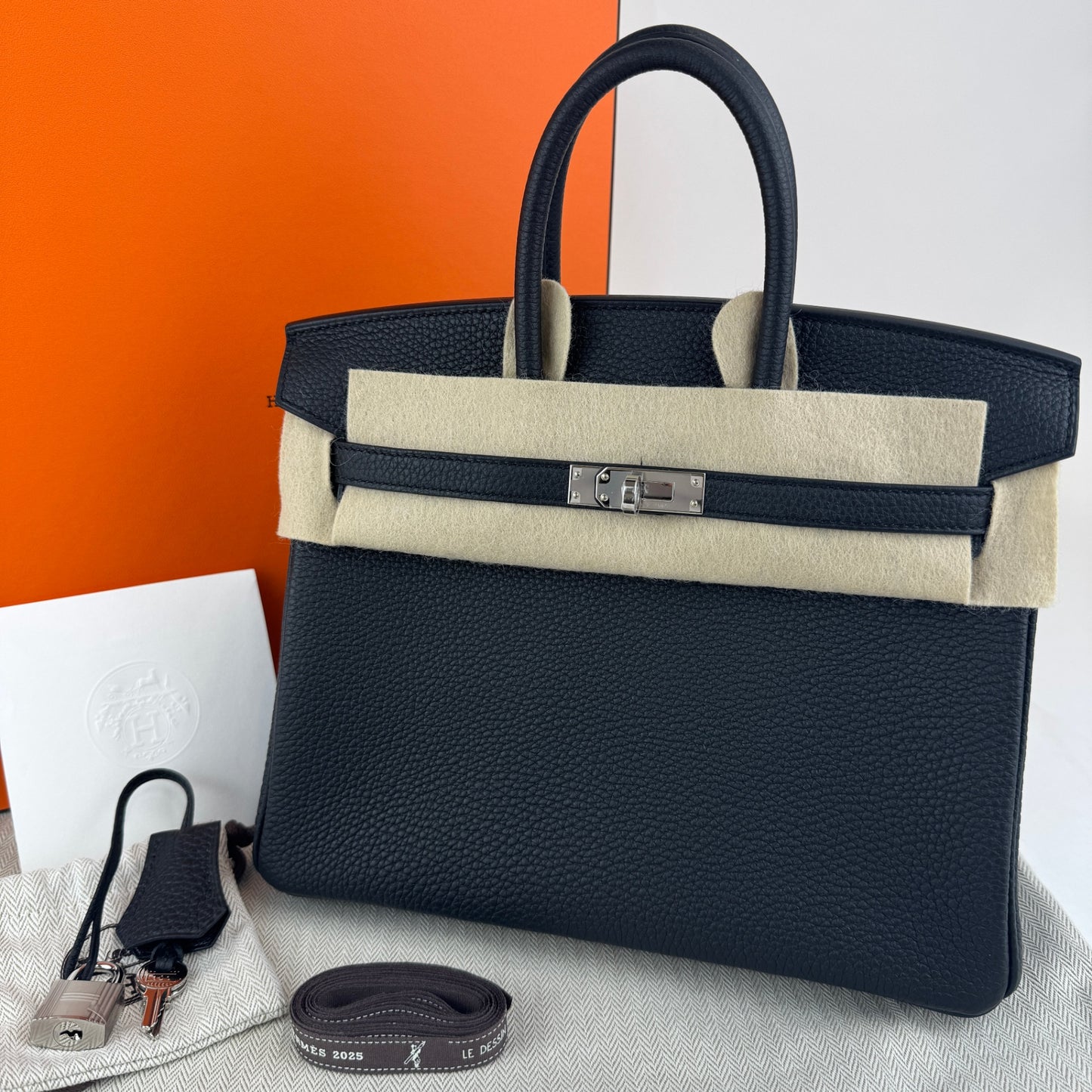Birkin25 バーキン25 Stamp-K K刻印 Togo トゴ Black ブラック PHW シルバー金具
