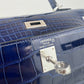 Kelly25 ケリー25 Blue saphir ブルーサファイア Alligatorアリゲーター PHW シルバー金具 Stamp-W W刻印