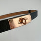 Belt kelly 18 ケリー ベルト18 Black ブラック  RGHW ピンクゴールド金具 Epsom エプソン Stamp-W W刻印