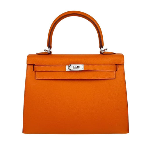 Kelly25 ケリー25 Stamp-W W刻印 Epsom エプソン Orange オレンジ PHW シルバー金具