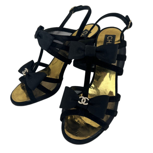 CHANEL シャネル ミュールサンダル　ココマーク　リボン Black ブラック