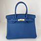 Birkin30 バーキン30 Blue tie ブルータイ Togo トゴ PMBHW シャンパンゴールド金具 Stamp-K K刻印