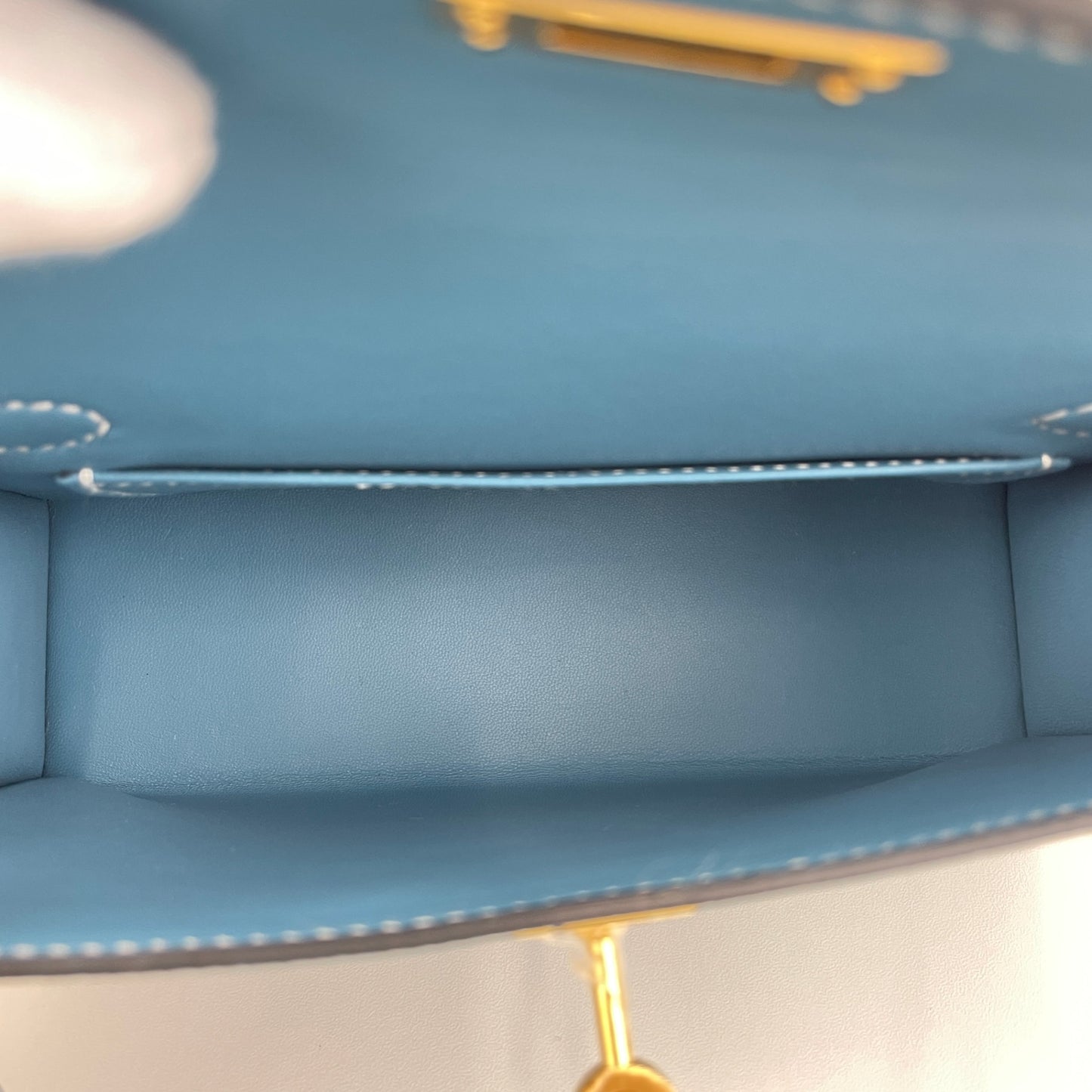 Mini kelly ミニケリー Blue jean ブルージン Epsom エプソン GHW ゴールド金具 Stamp-K K刻印