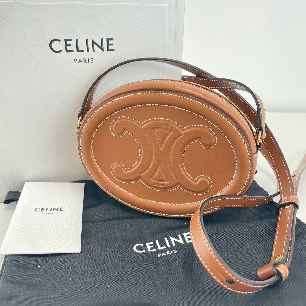 キュイルトリオンフオーバルパース ブラウン トリオンフ カーフ