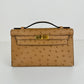 Kelly pochette ケリーポシェット Chai チャイ Ostrich オーストリッチ GHW ゴールド金具 Stamp-W W刻印