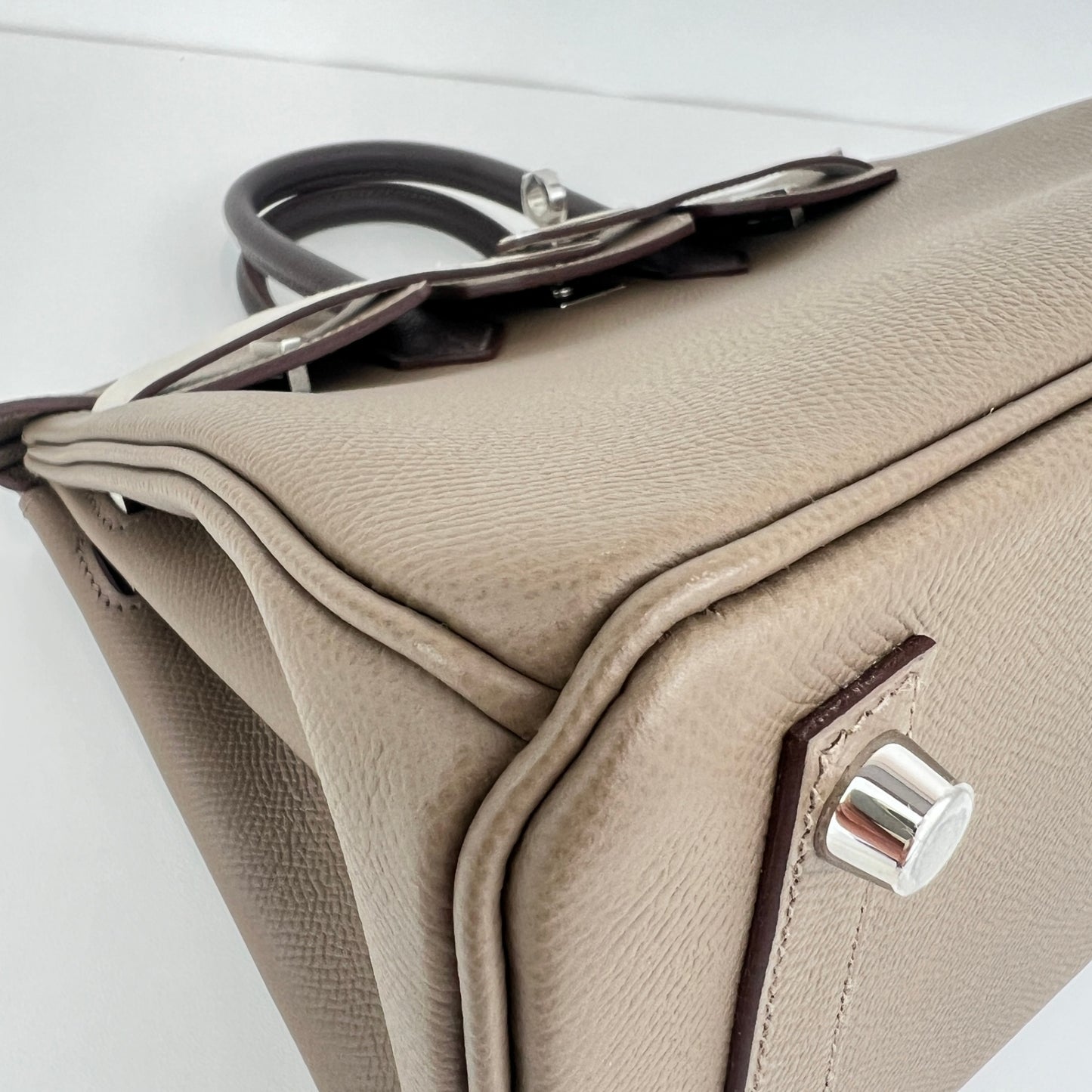 Birkin25 tricolor バーキン25 トリコロール Etoupe エトープ PHW シルバー金具 Stamp-B B刻印 Epsom エプソン