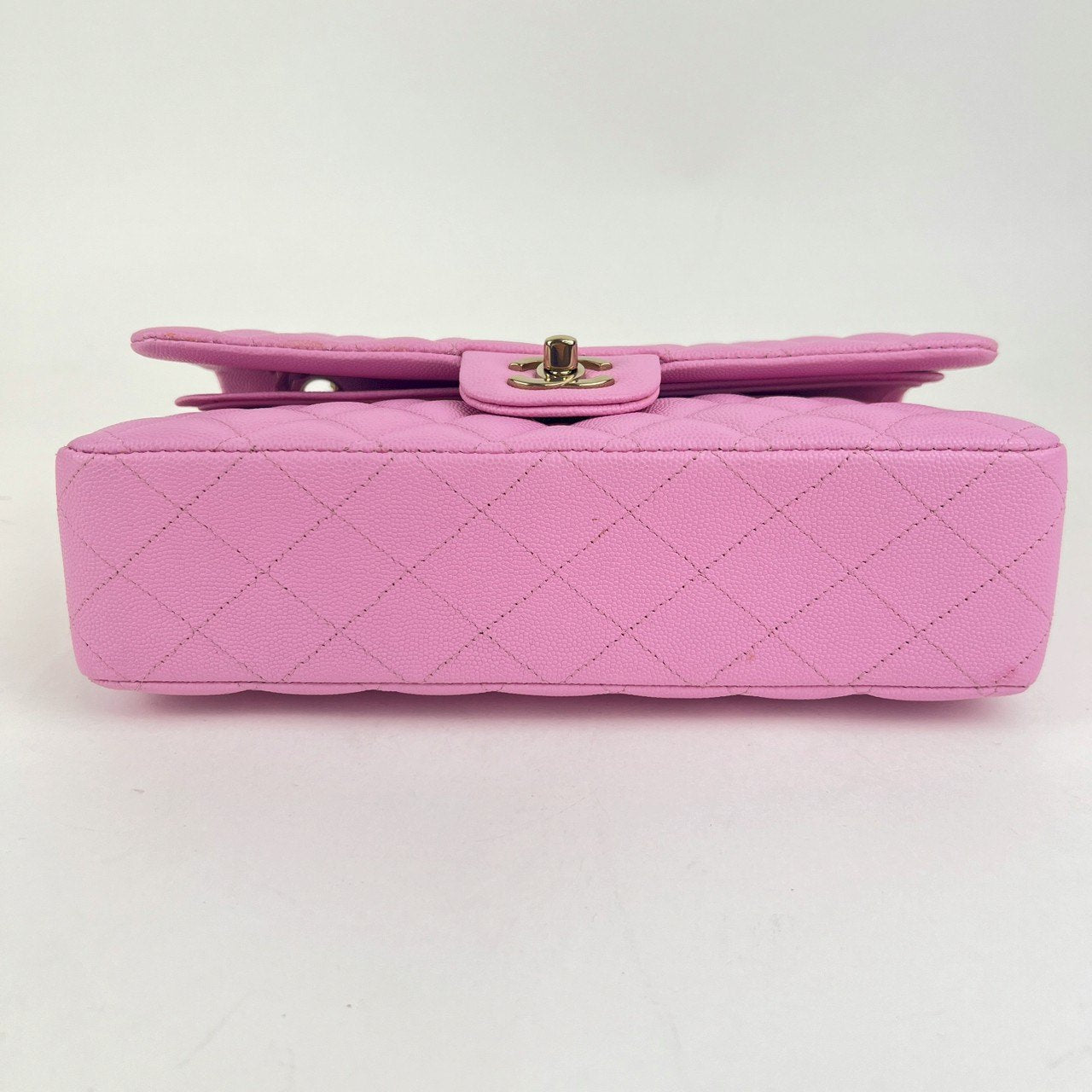 マトラッセ ダブルフラップ ダブルチェーンショルダー ピンク　パープル　Pink  Purple  GHW ゴールド金具 キャビアスキン　caviar skin A01112 ICチップ