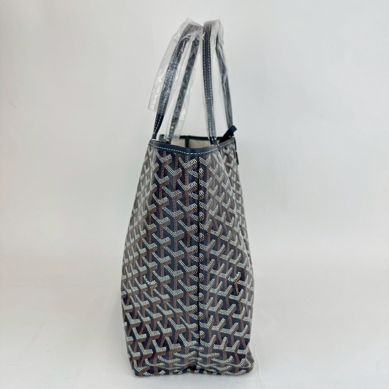 サンルイPM ネイビー　Navy ゴヤールディンキャンバス シュヴロッシュカーフスキン