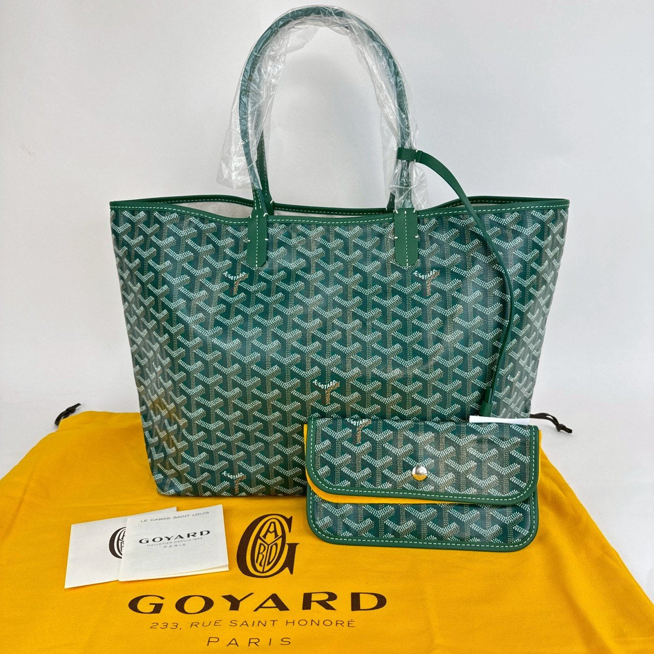 サンルイPM グリーン Green ゴヤールディンキャンバス シュヴロッシュカーフスキン