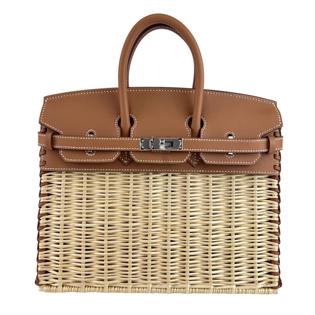 Birkin25 picnic バーキン25 ピクニック Gold ゴールド PHW シルバー金具 Stamp-W W刻印 Swift/Rattan スイフト/ラタン