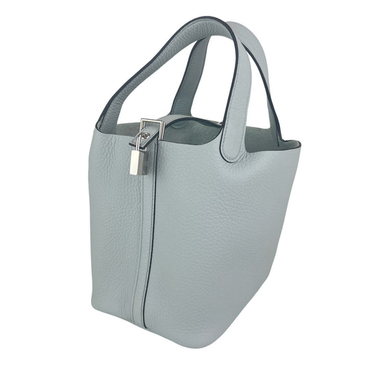 Picotin lock PM ピコタンロックPM Bleu pale ブルーペール PHW シルバー金具 Stamp-W W刻印