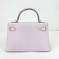 Mini kelly ミニケリー Mauve pale モーヴパール Chevre シェーブル PHW シルバー金具 Stamp-B B刻印