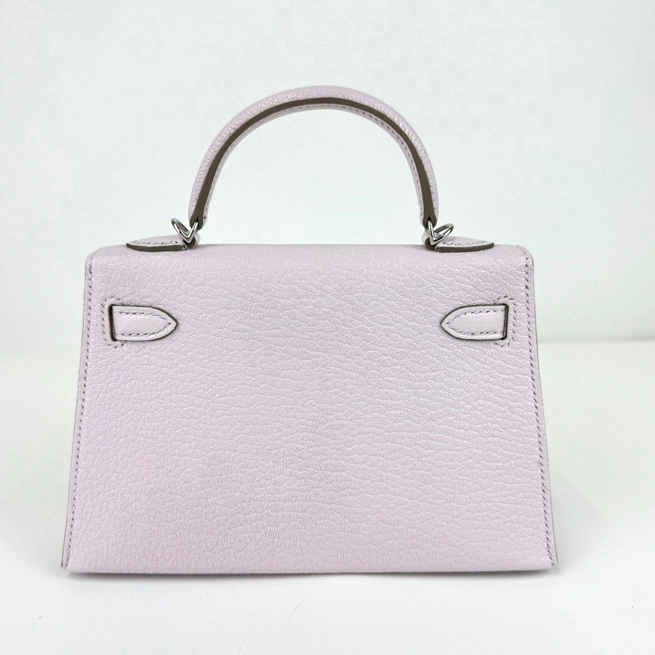 Mini kelly ミニケリー Mauve pale モーヴパール Chevre シェーブル PHW シルバー金具 Stamp-B B刻印