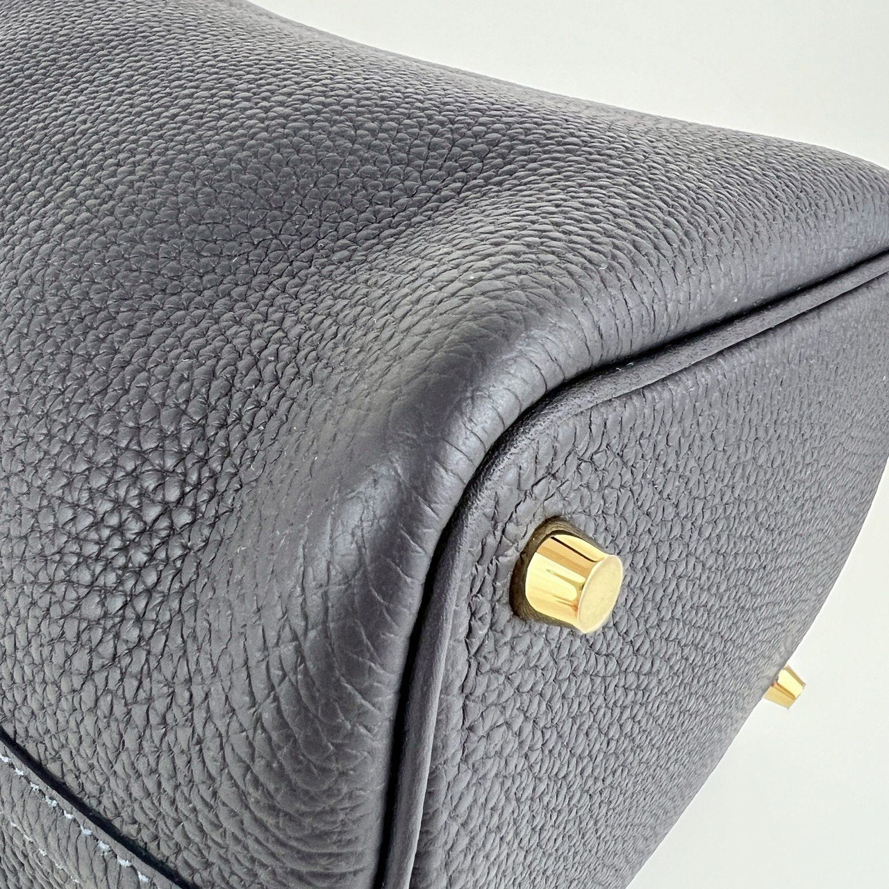Picotin Lock PM ピコタンロック18 Blue nuit ブルーニュイ Taurillon clemence トリヨンクレマンス crocodile クロコダイル GHW ゴールド金具 Stamp-B B刻印