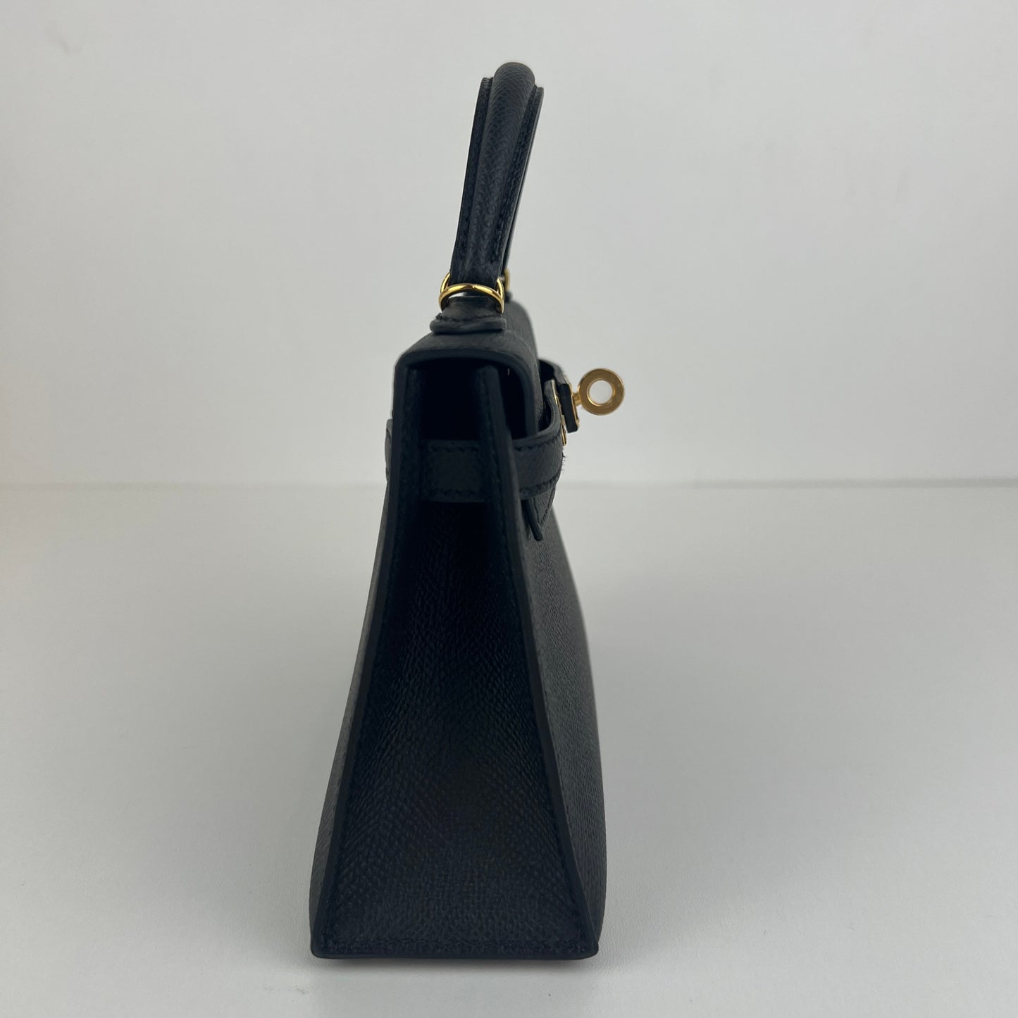 Mini kelly ミニケリー Black ブラック  GHW ゴールド金具 Epsom エプソン Stamp-W W刻印