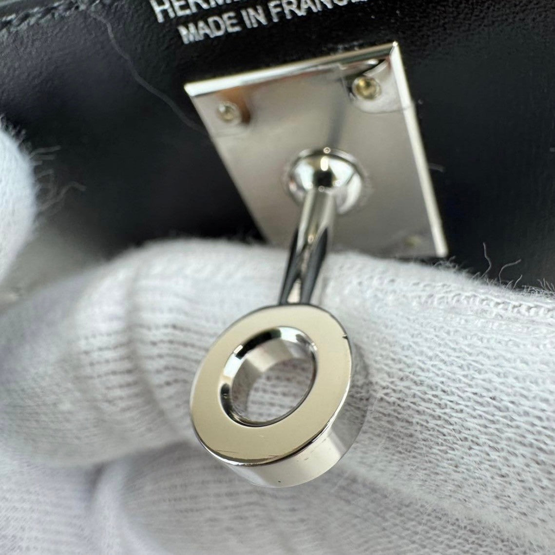 Mini kelly cloute ミニケリークルーテ Stamp-B B印 Boxcalf ボックスカーフ Black　ブラック PHW シルバー金具