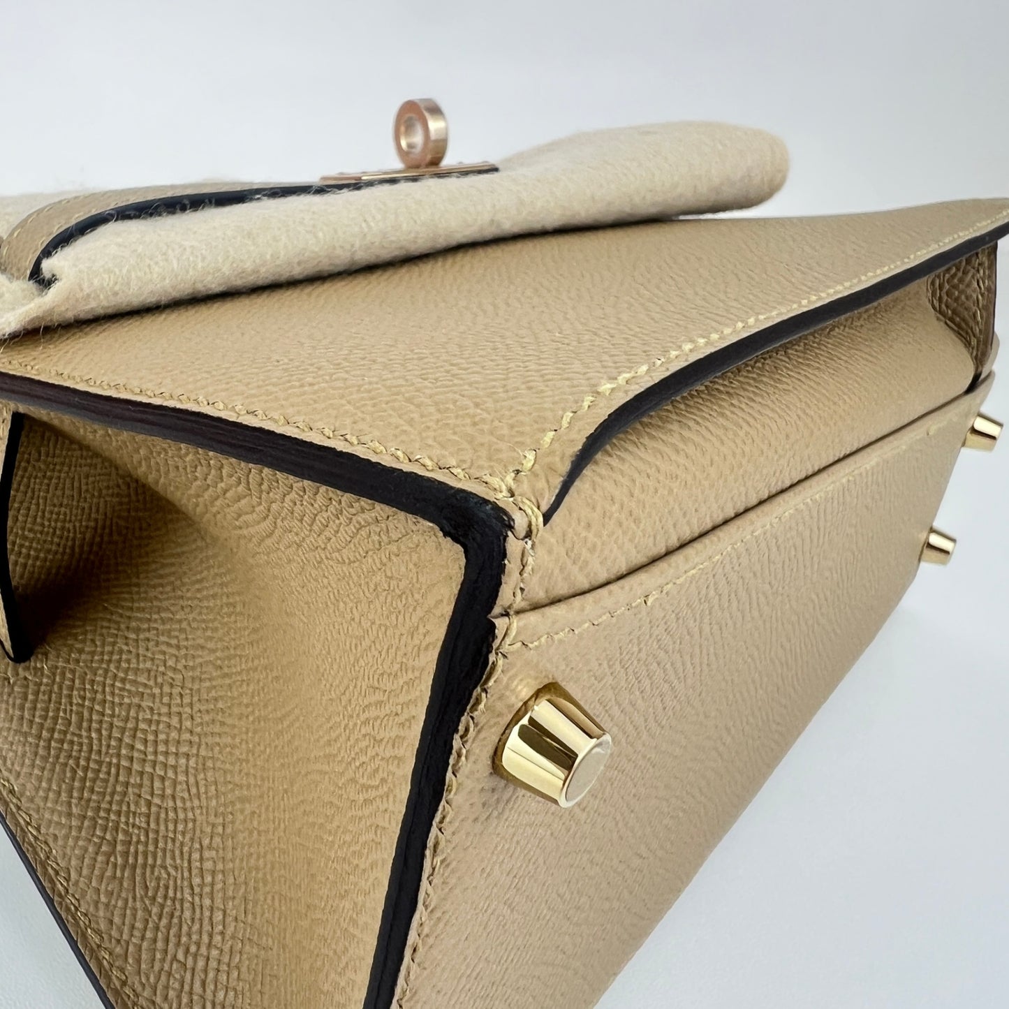 Mini kelly disorder ミニケリー 無秩序 Poussiere プシエール PMBHW  シャンパンゴールド金具 Stamp-K K刻印 Epsom エプソン