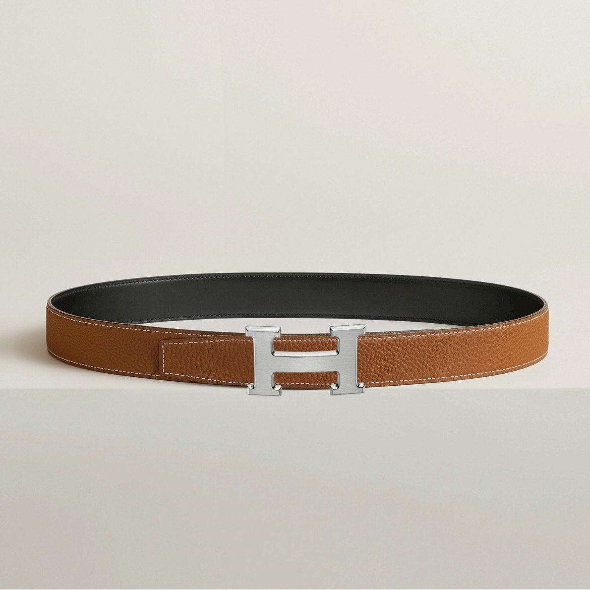 Ceinture H boucleGris moyen Cuir seul de ceinture H #100Black/Gold  Hベルトバックル リバーシブルベルトレザー Black ブラック/Gold ゴールド