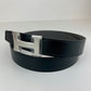 Ceinture H boucleArgent Cuir seul de ceinture H #95Black/Etain Hベルトバックル リバーシブルベルトレザー ボックスカーフ 135/ヴォー・トーゴ Black ブラック/Etain エタン