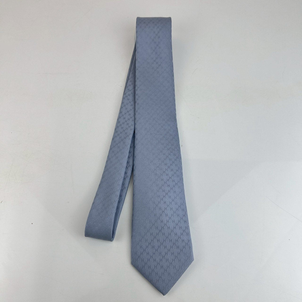 シルクタイ Faconnee ニューHタイ Faconnee New H tie GRIS GLACIER グリグラシエ ライトブルー シルク