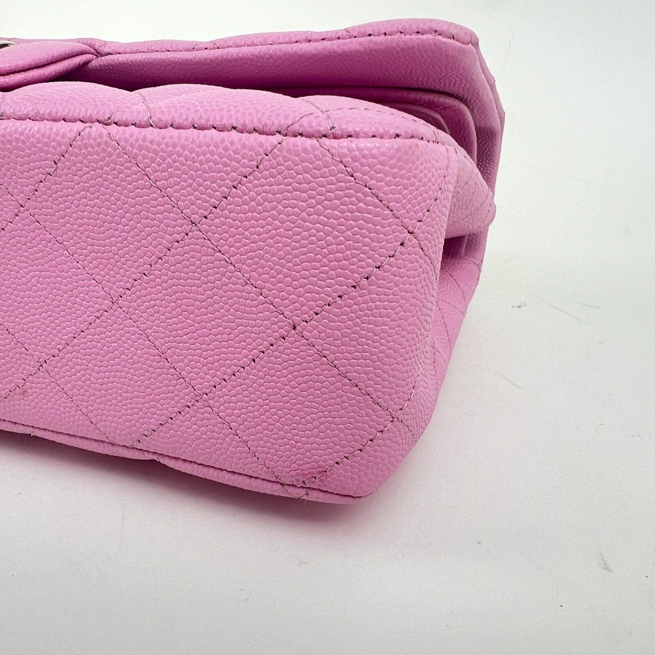 マトラッセ ダブルフラップ ダブルチェーンショルダー ピンク　パープル　Pink  Purple  GHW ゴールド金具 キャビアスキン　caviar skin A01112 ICチップ