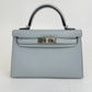 Mini kelly ミニケリー Blue gracie ブルーグラシエ  PHW シルバー金具 Epsom エプソン Stamp-K K刻印