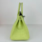 Birkin25 バーキン25 Jaune bourgeon ジョーヌブルジョン Alligatorアリゲーター PHW シルバー金具 Stamp-U U刻印