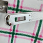 Kelly25 tartan light ケリー25 タータンライト Gris pale/Bubblegum/Vert moyen グリペール/バブルガム/ヴェールモワイヤン Swift スイフト PHW シルバー金具 Stamp-K K刻印