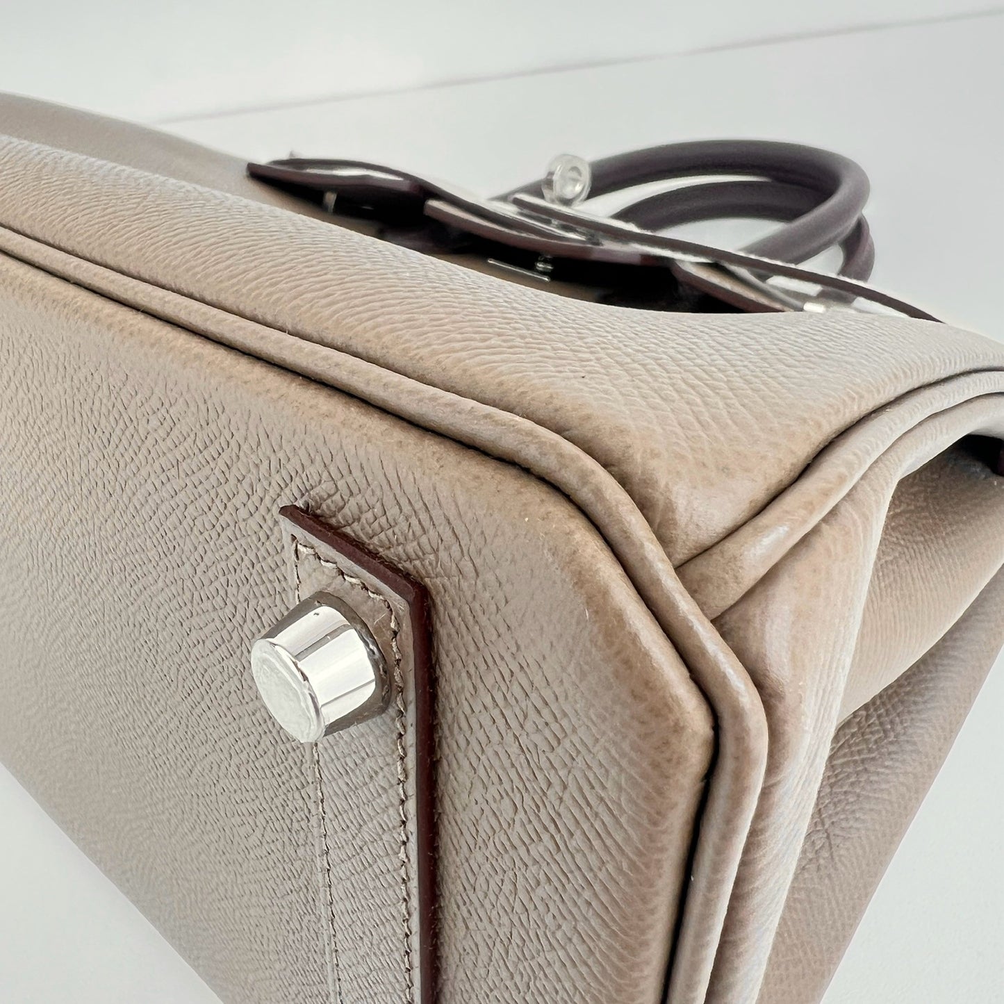 Birkin25 tricolor バーキン25 トリコロール Etoupe エトープ PHW シルバー金具 Stamp-B B刻印 Epsom エプソン