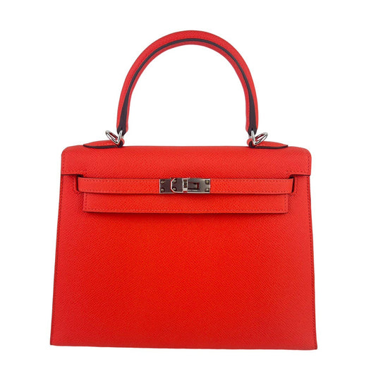 Kelly25 ケリー25 Orange field オレンジフィールド Epsom エプソン PHW シルバー金具 Stamp-W W刻印