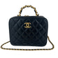 CHANEL シャネル ココマーク マトラッセ ヴァニティ トップハンドル  チェーンショルダーバッグ Black ブラック  GHW ゴールド金具 　AS3319 ICチップ