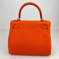 Kelly25 ケリー25 Orange minium オレンジミニアム PHW シルバー金具 Togo トゴ Stamp-B B刻印