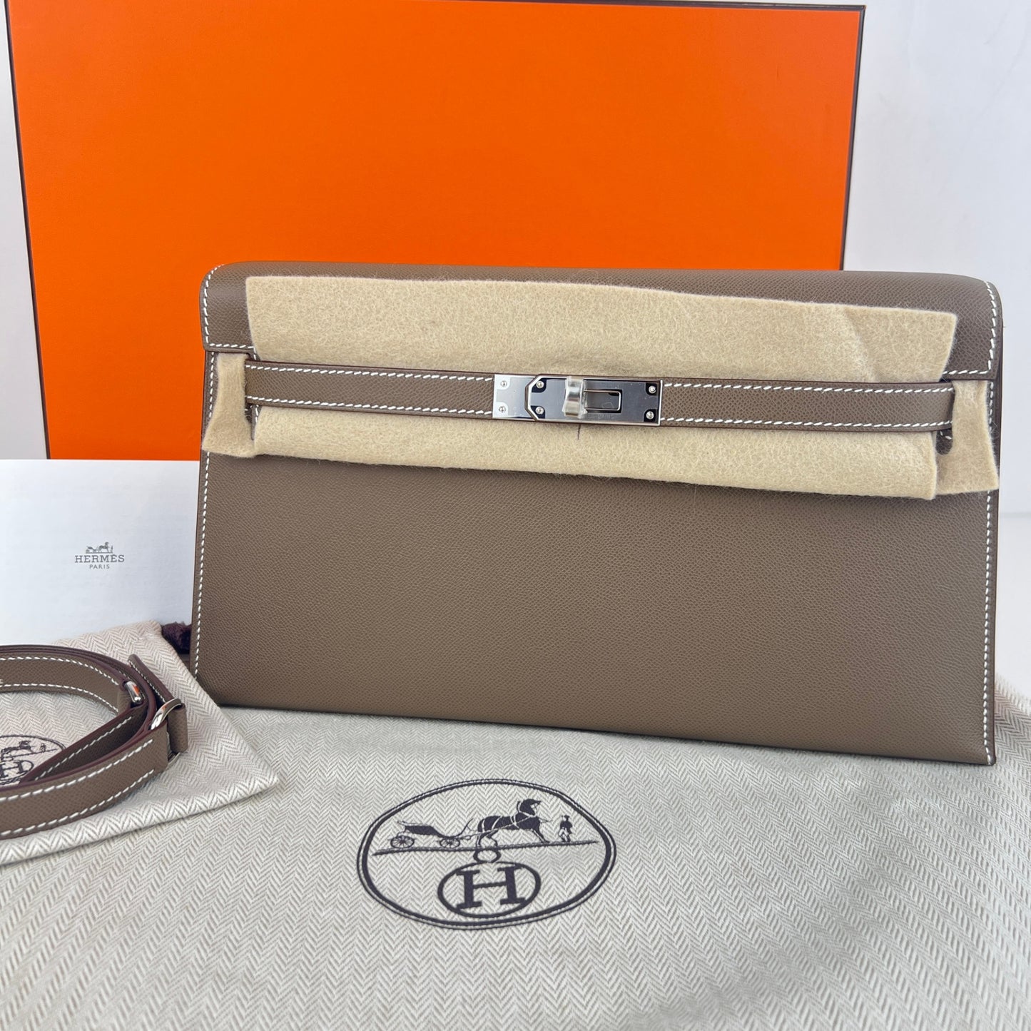 Kelly elan ケリーエラン  Etoupe エトープ PHW シルバー金具 Stamp-W W刻印