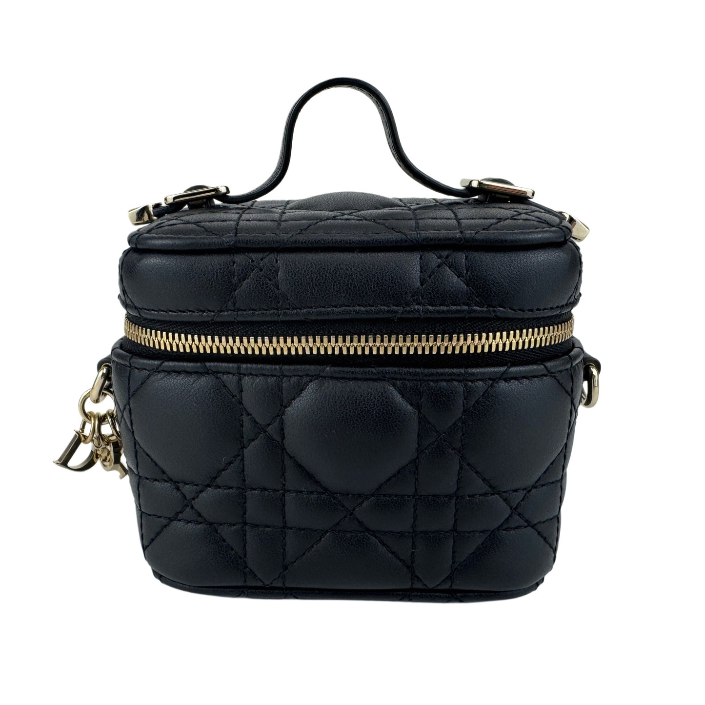 マイクロバニティ ブラック レザー ゴールド金具