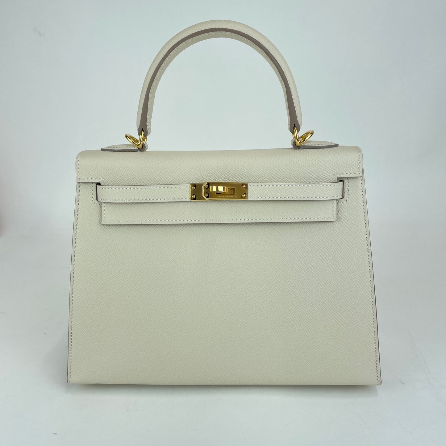 Kelly25 Sellier ケリー25セリエ Craie クレ  GHW ゴールド金具 Epsom エプソン Stamp-W W刻印