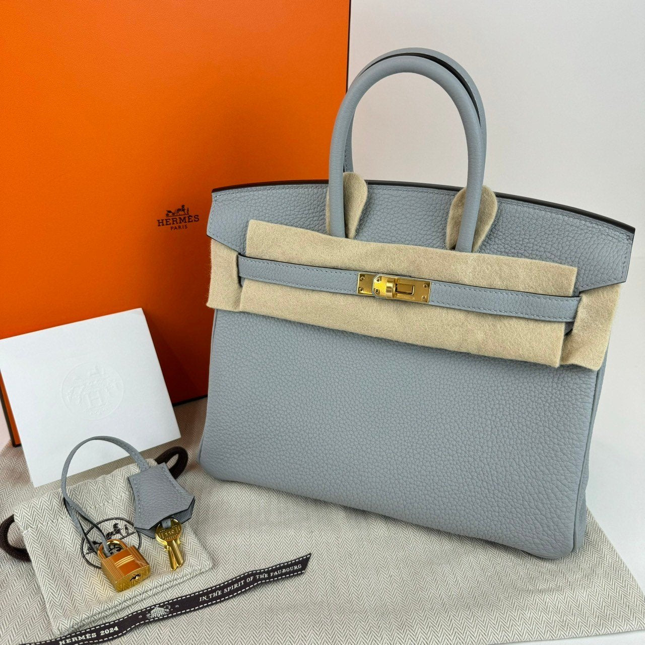 Birkin25　バーキン25 Blue glacier ブルーグラシエ GHW　ゴールド金具　Togo　トゴ　Stamp-W　W刻