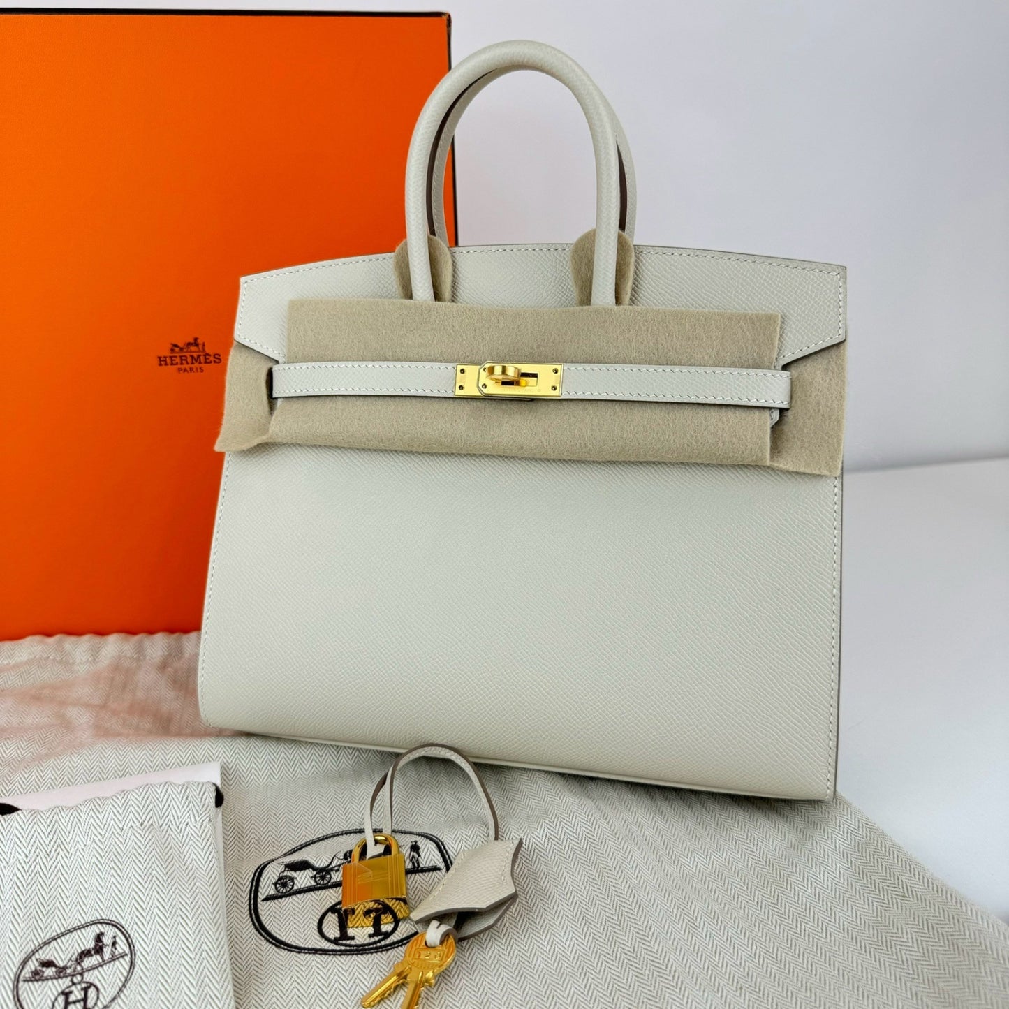 Birkin25 sellier バーキン25 セリエ Craie クレ GHW ゴールド金具 B刻 Epsom エプソン