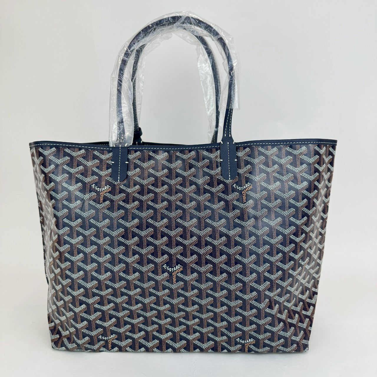 サンルイPM ネイビー　Navy ゴヤールディンキャンバス シュヴロッシュカーフスキン