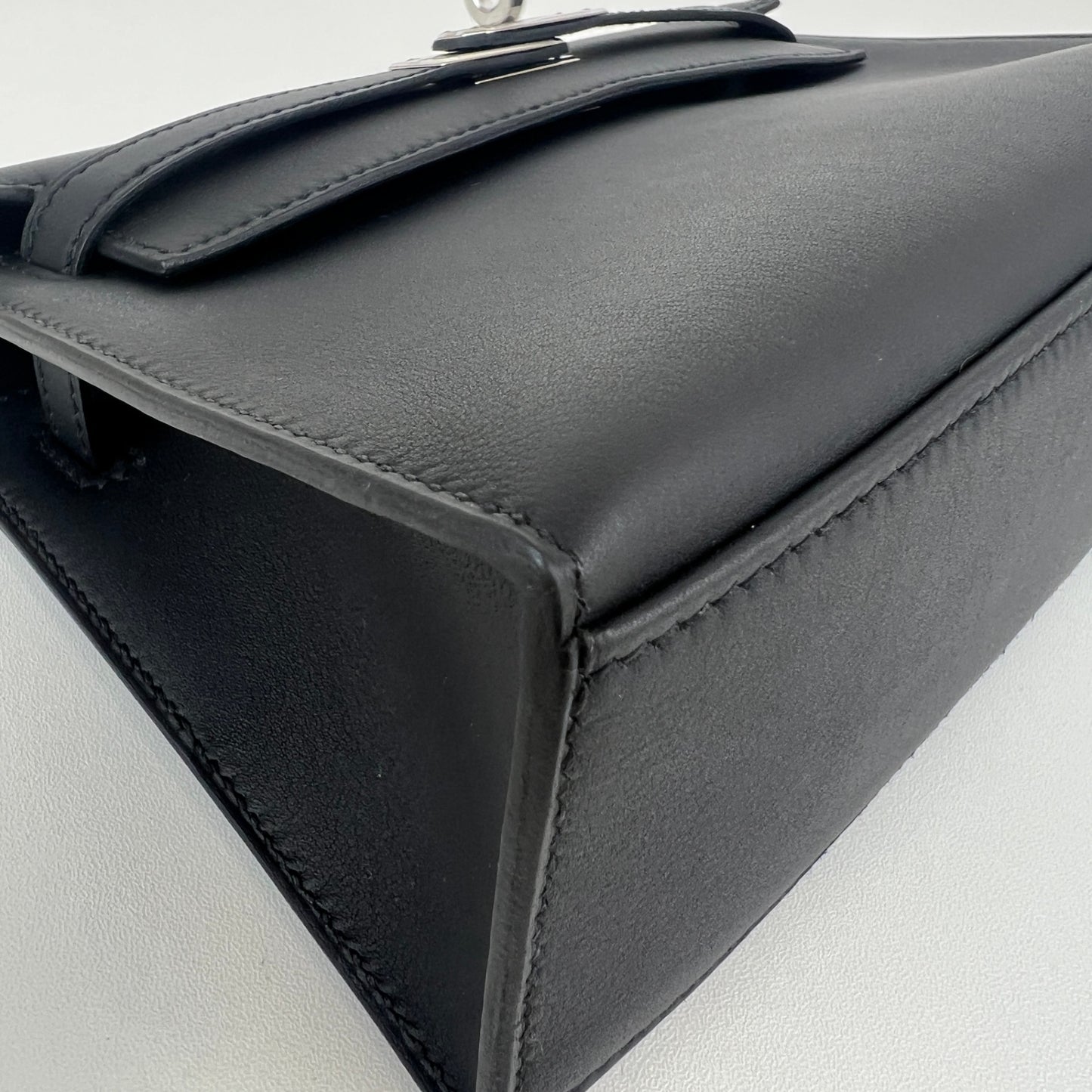 Pochette kelly ポシェットケリー Black ブラック Swift スイフト PHW シルバー金具 Stamp-K K刻印