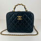 CHANEL シャネル ココマーク マトラッセ ヴァニティ トップハンドル  チェーンショルダーバッグ Black ブラック  GHW ゴールド金具 　AS3319 ICチップ