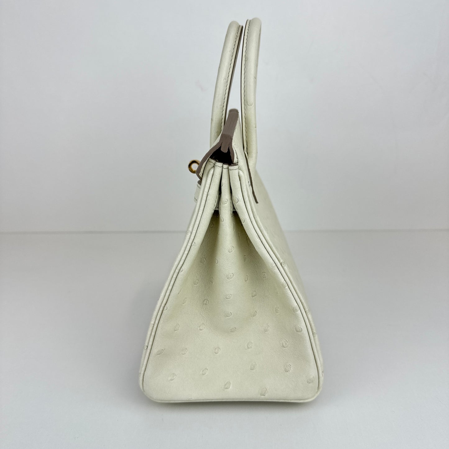Birkin25 バーキン25 Beton ベトン　Ostrich オーストリッチ　Stamp-K K刻