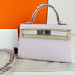 Mini kelly ミニケリー Stamp-K K刻印 Epsom エプソン Mauve pale モーヴペール PHW シルバー金具
