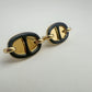 Boucles d'oreilles Mini Maillon ミニ マイヨン　ピアス Black / Gold ブラック/イエローゴールド