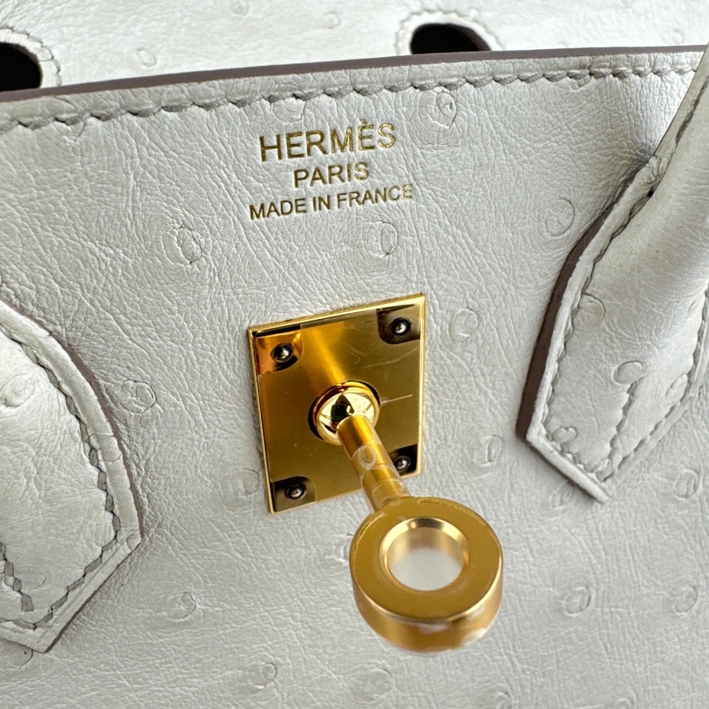 Birkin25 バーキン25 Beton ベトン　Ostrich オーストリッチ　Stamp-K K刻