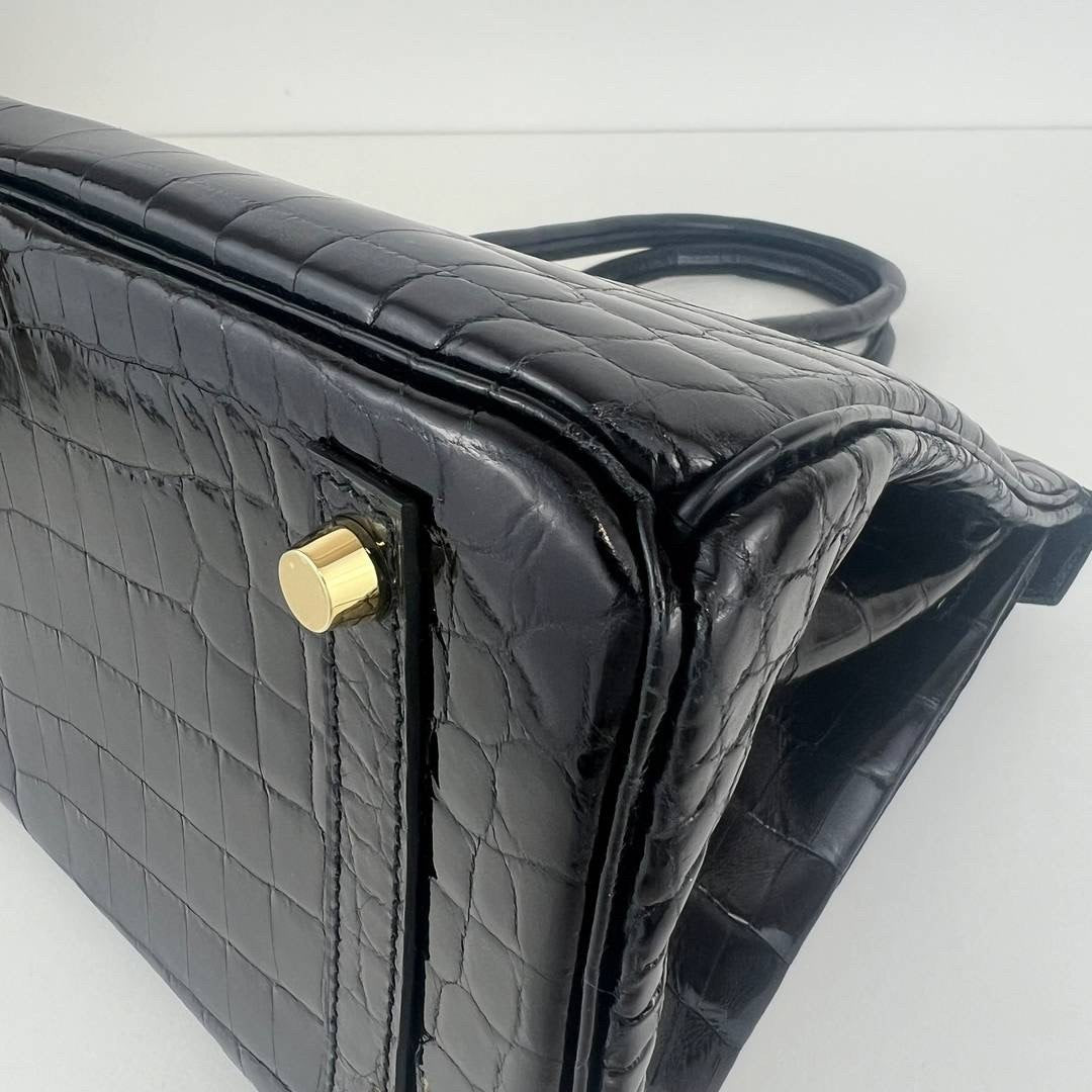 Birkin30 バーキン30 Black ブラック  GHW ゴールド金具 Shiny crocodile シャイニークロコダイル Stamp-Y Y刻印