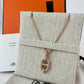 Hermès エルメス Mini Maillon pendant ミニ マイヨン ペンダント メタル Marron grace / Rosegold ：マロングラッセ / ローズゴールド