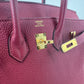 Birkin25 バーキン25 Rouge grenat ルージュグレナ GHW ゴールド金具 Togo トゴ B刻