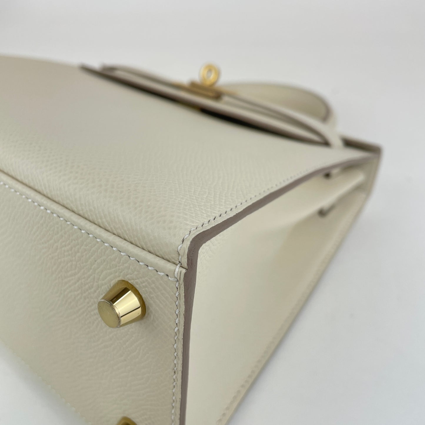 Kelly25 Sellier ケリー25セリエ Craie クレ  GHW ゴールド金具 Epsom エプソン Stamp-W W刻印