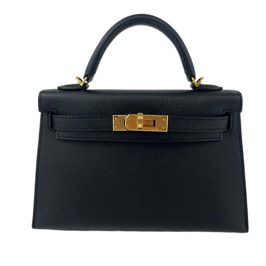 Mini kelly ミニケリー Black ブラック GHW ゴールド金具 Stamp-W W刻印 Epsom エプソン