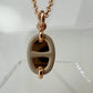 Hermès エルメス Mini Maillon pendant ミニ マイヨン ペンダント メタル Marron grace / Rosegold ：マロングラッセ / ローズゴールド